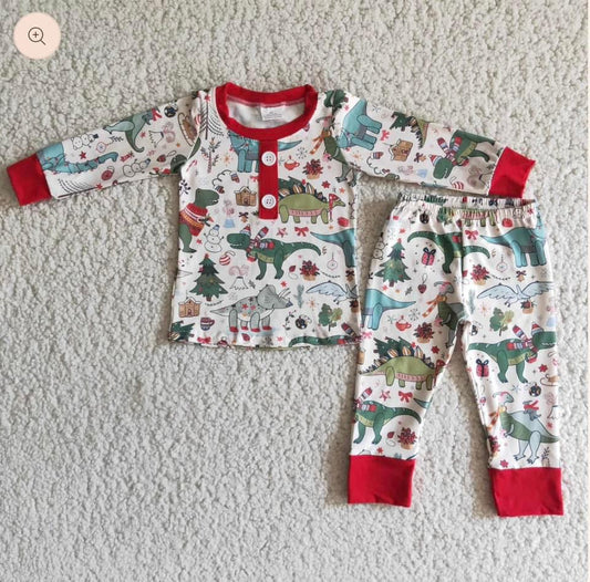 Dino Christmas Boy Pajamas