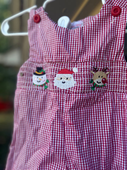 Snowman, Santa, Reindeer Smocked JonJon