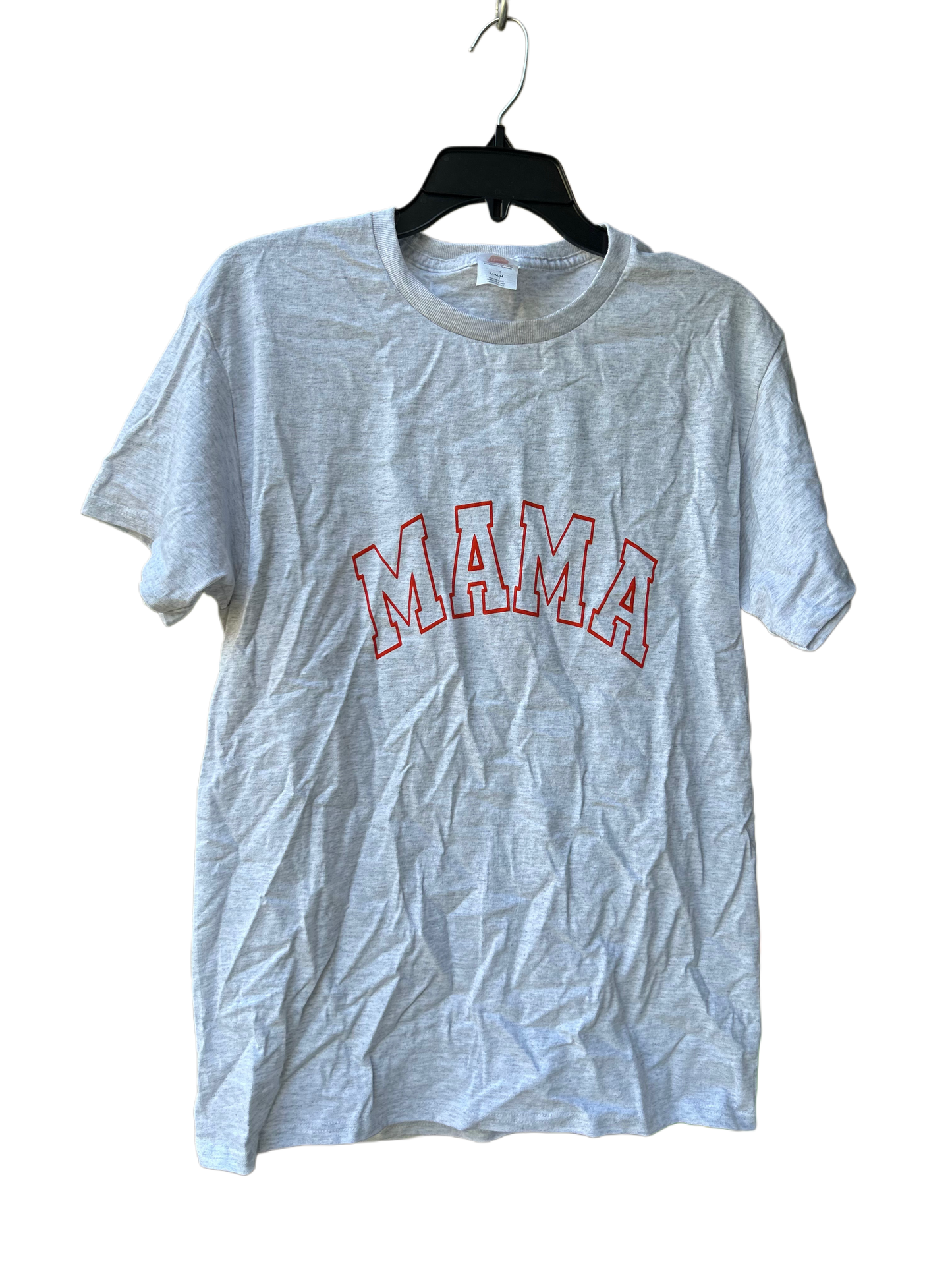 Mama Red Puff Ash Gray Tee