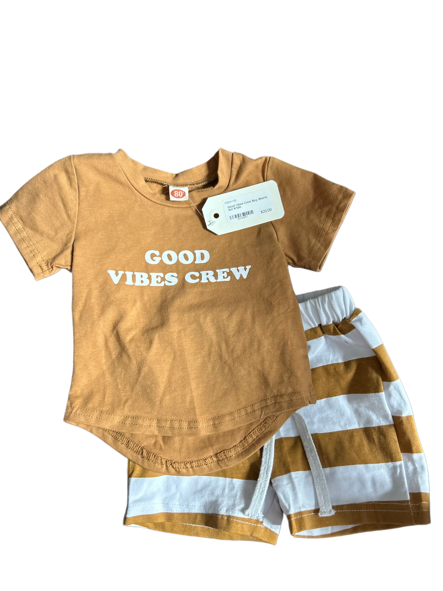 Good Vibes Crew Shorts Set Size 6/12m