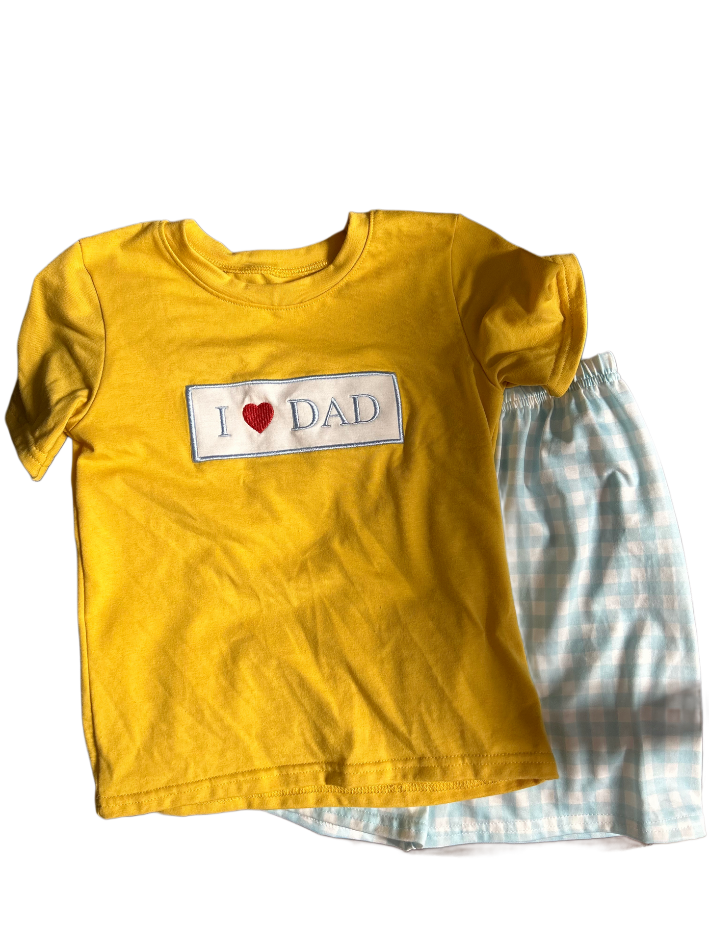 I ❤️ Dad Embroidered Shorts Set Size 5/6t