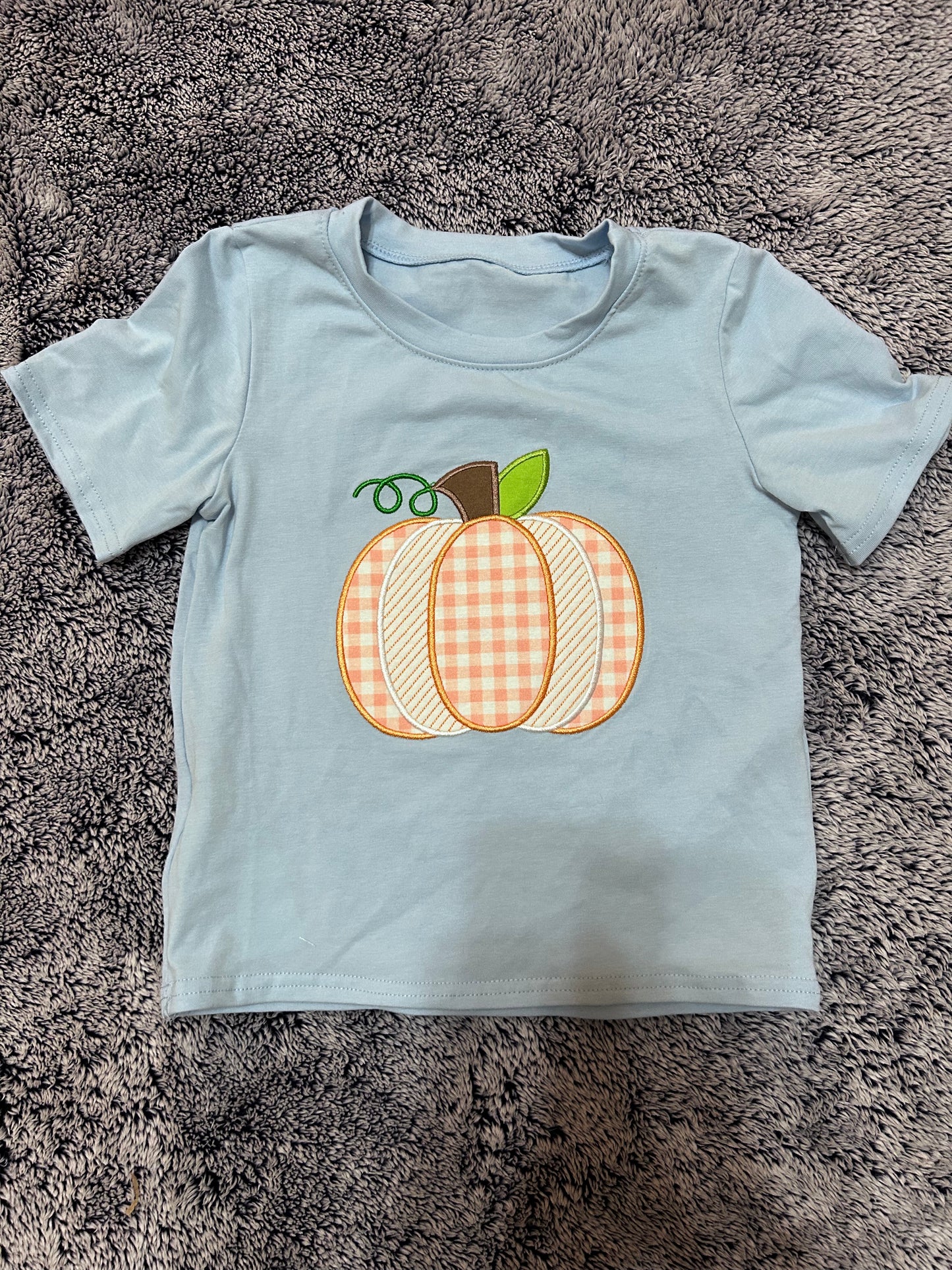 Blue Pumpkin Appliqué Boy Shirt