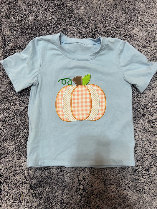 Blue Pumpkin Appliqué Boy Shirt