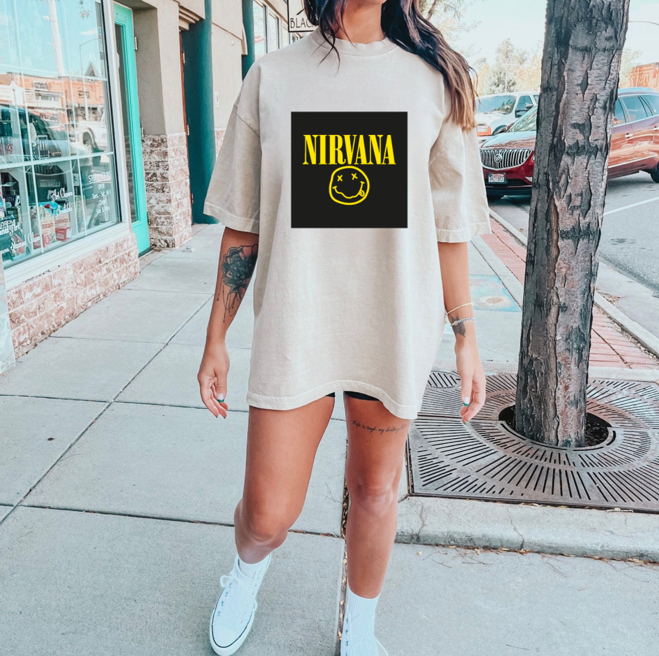 Black Background Nirvana Tee