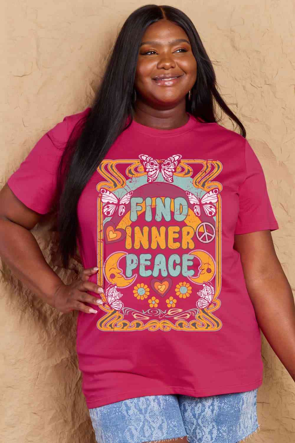 FIND INNER PEACE Graphic Cotton T-Shirt