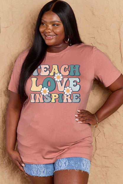 TEACH LOVE INSPIRE Graphic Cotton T-Shirt