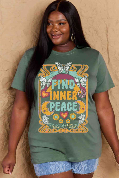 FIND INNER PEACE Graphic Cotton T-Shirt