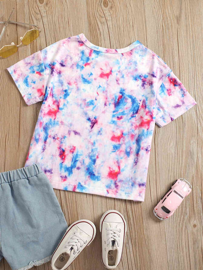 Graphic Tie-Dye Racing Short Sleeve Tee