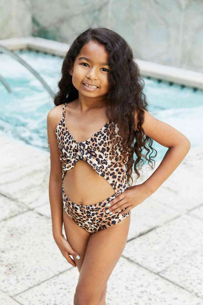 KIDS Matching Mama + Mini Cheetah Cutout One-Piece Swimsuit