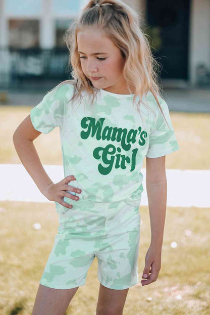 MAMA'S GIRL Tie Dye Lounge Biker Shorts Set