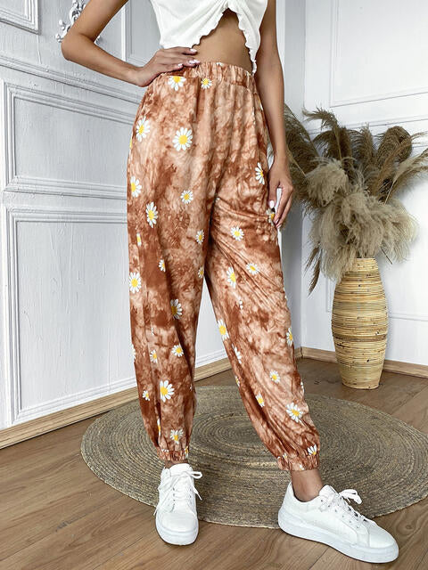 Floral Print  High Waist Jogger Pants