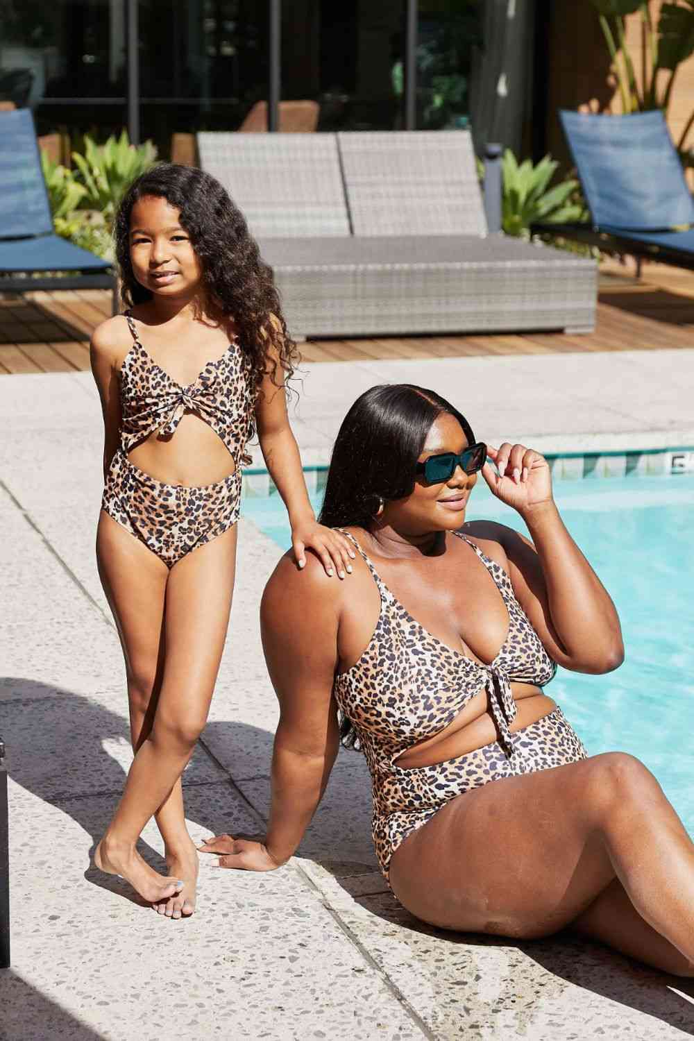 KIDS Matching Mama + Mini Cheetah Cutout One-Piece Swimsuit