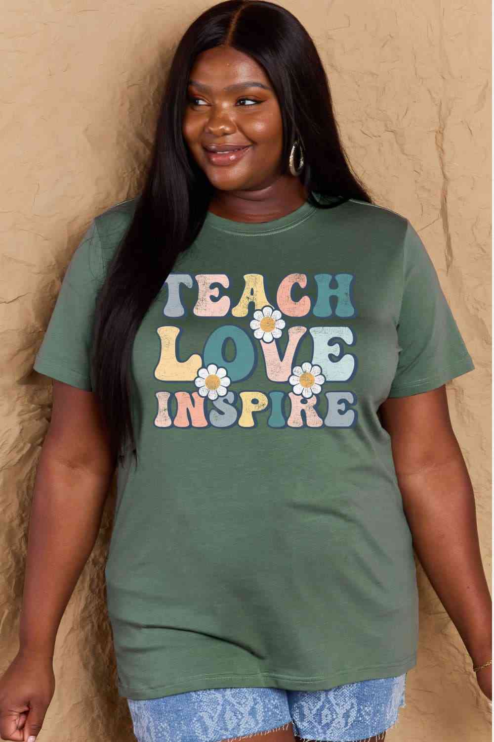 TEACH LOVE INSPIRE Graphic Cotton T-Shirt