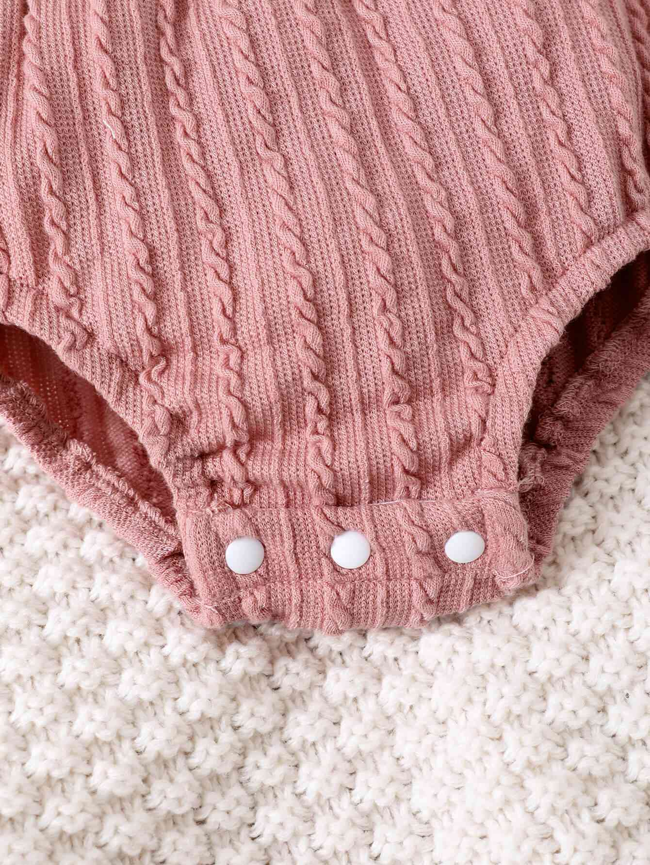 Baby Girl Textured Ruffled Bubble