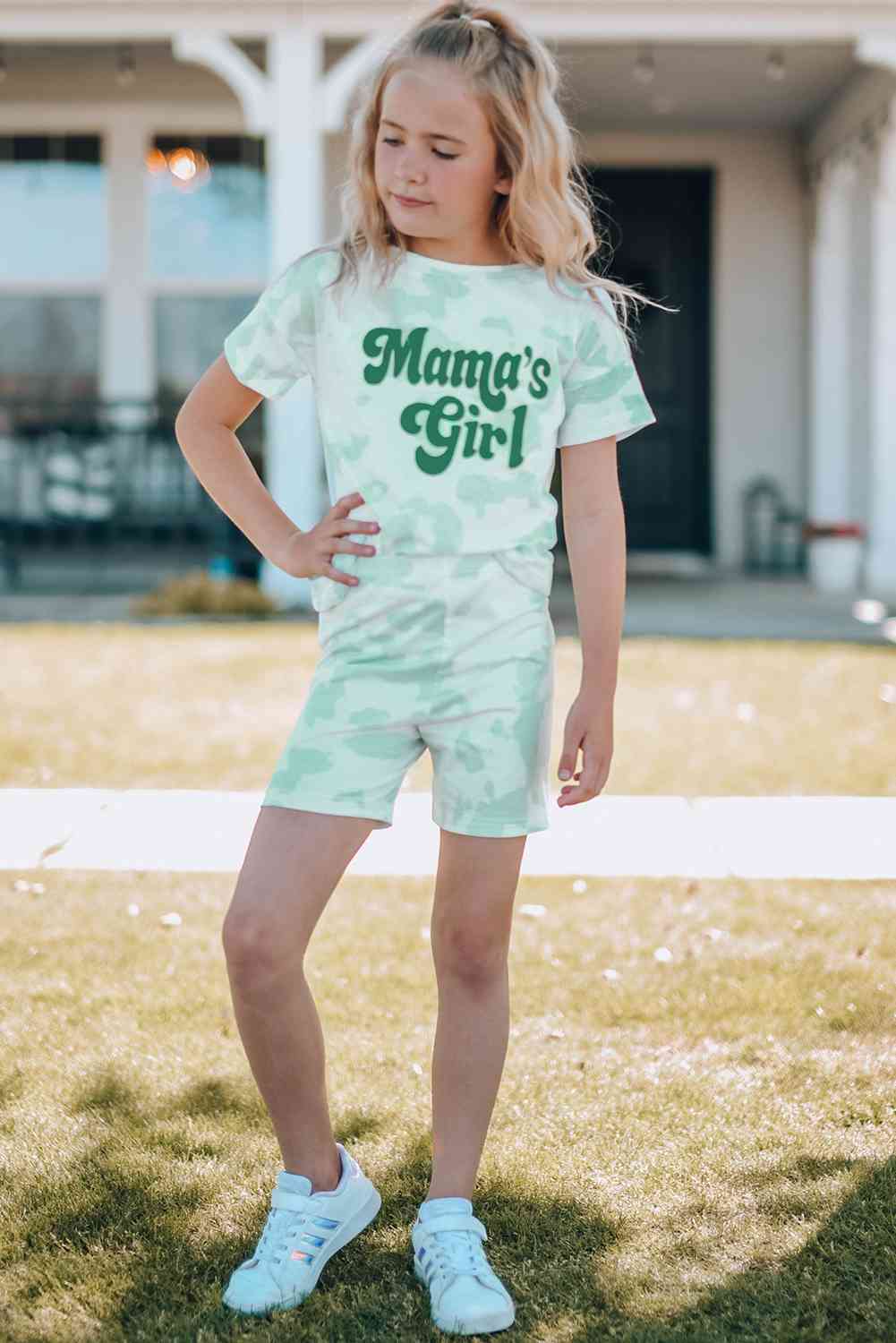 MAMA'S GIRL Tie Dye Lounge Biker Shorts Set