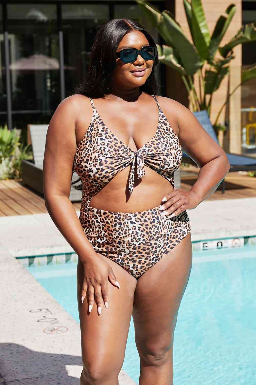 ADULT Matching Mama + Mini Cheetah Cutout One-Piece Swimsuit