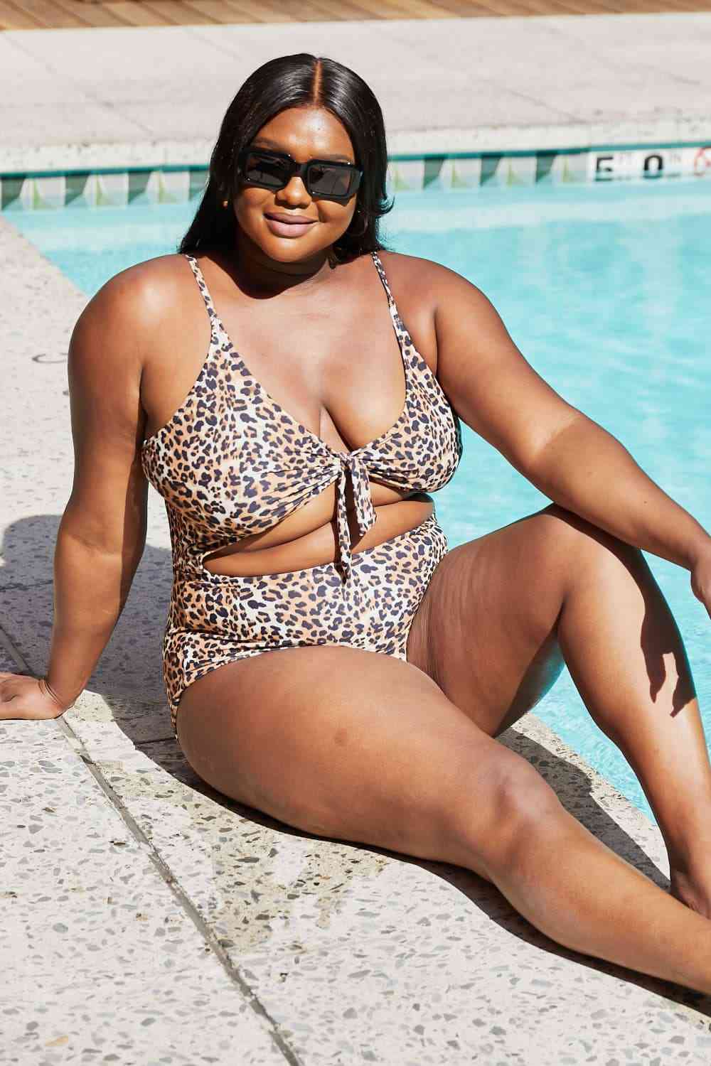 ADULT Matching Mama + Mini Cheetah Cutout One-Piece Swimsuit