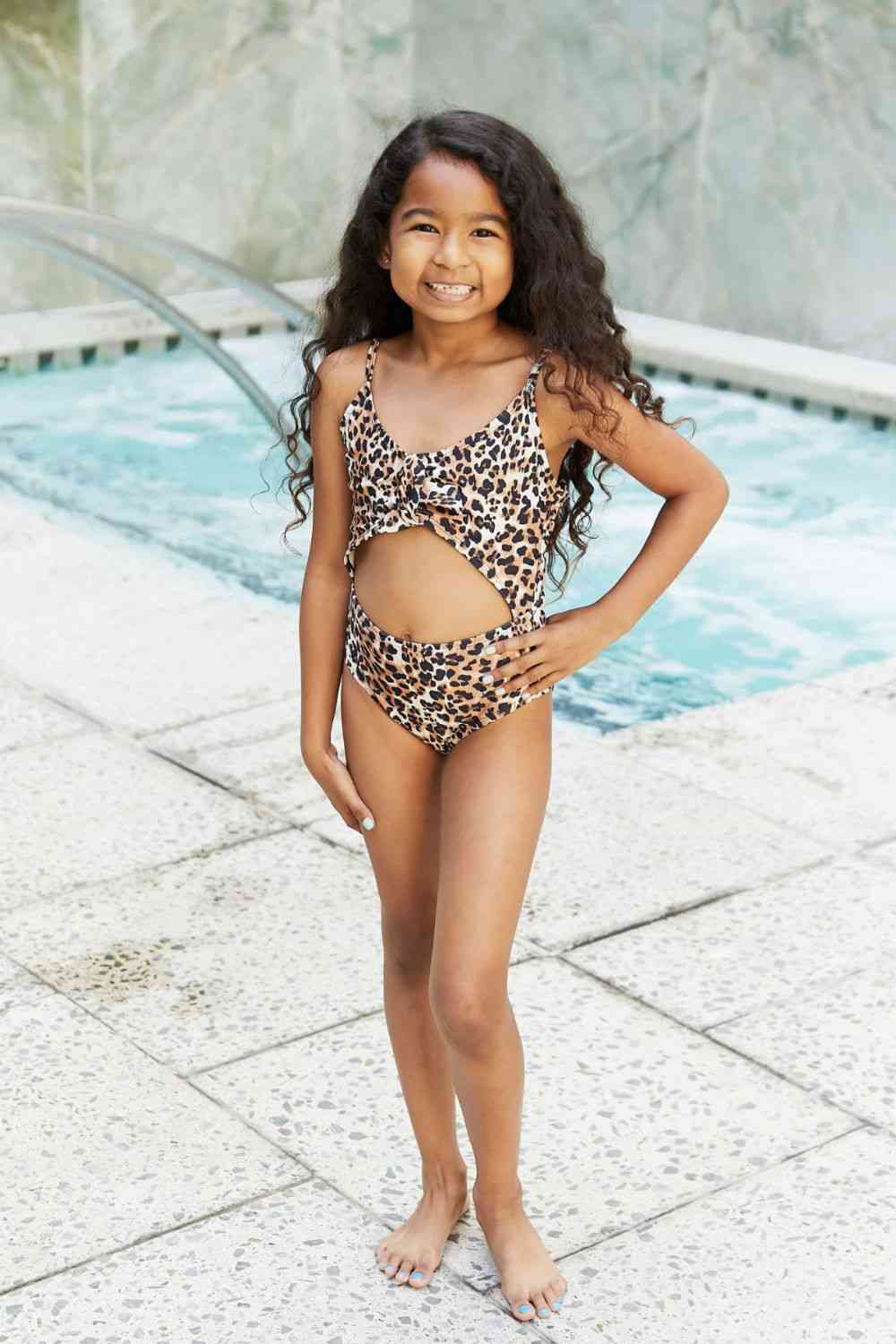 KIDS Matching Mama + Mini Cheetah Cutout One-Piece Swimsuit