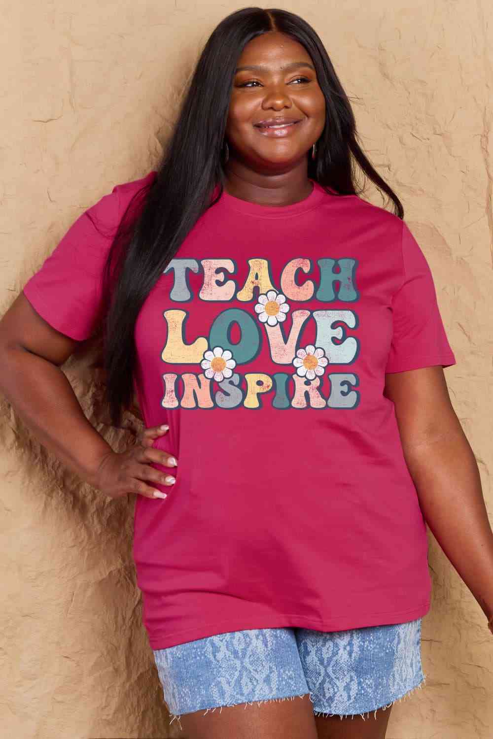 TEACH LOVE INSPIRE Graphic Cotton T-Shirt