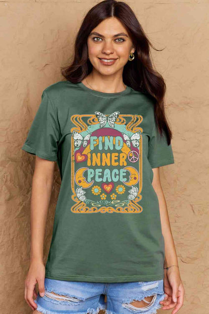 FIND INNER PEACE Graphic Cotton T-Shirt