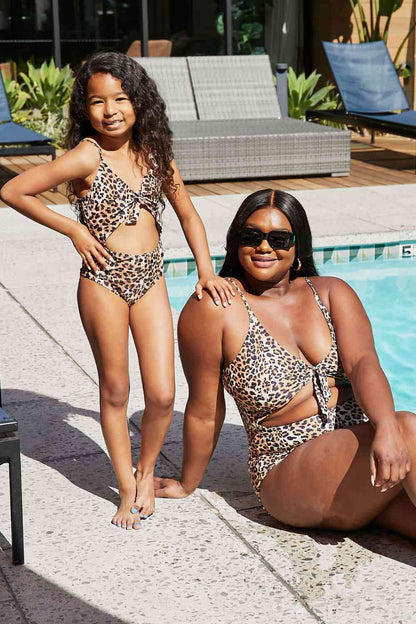 ADULT Matching Mama + Mini Cheetah Cutout One-Piece Swimsuit