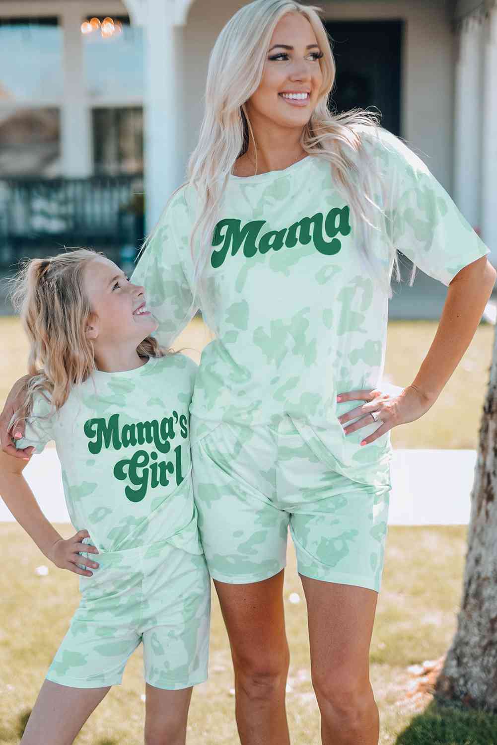 MAMA Tie Dye Lounge Biker Shorts Set