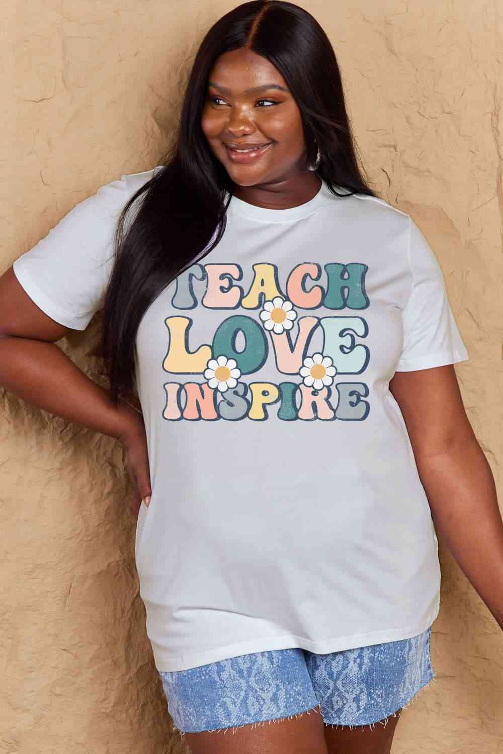 TEACH LOVE INSPIRE Graphic Cotton T-Shirt