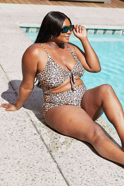 ADULT Matching Mama + Mini Cheetah Cutout One-Piece Swimsuit