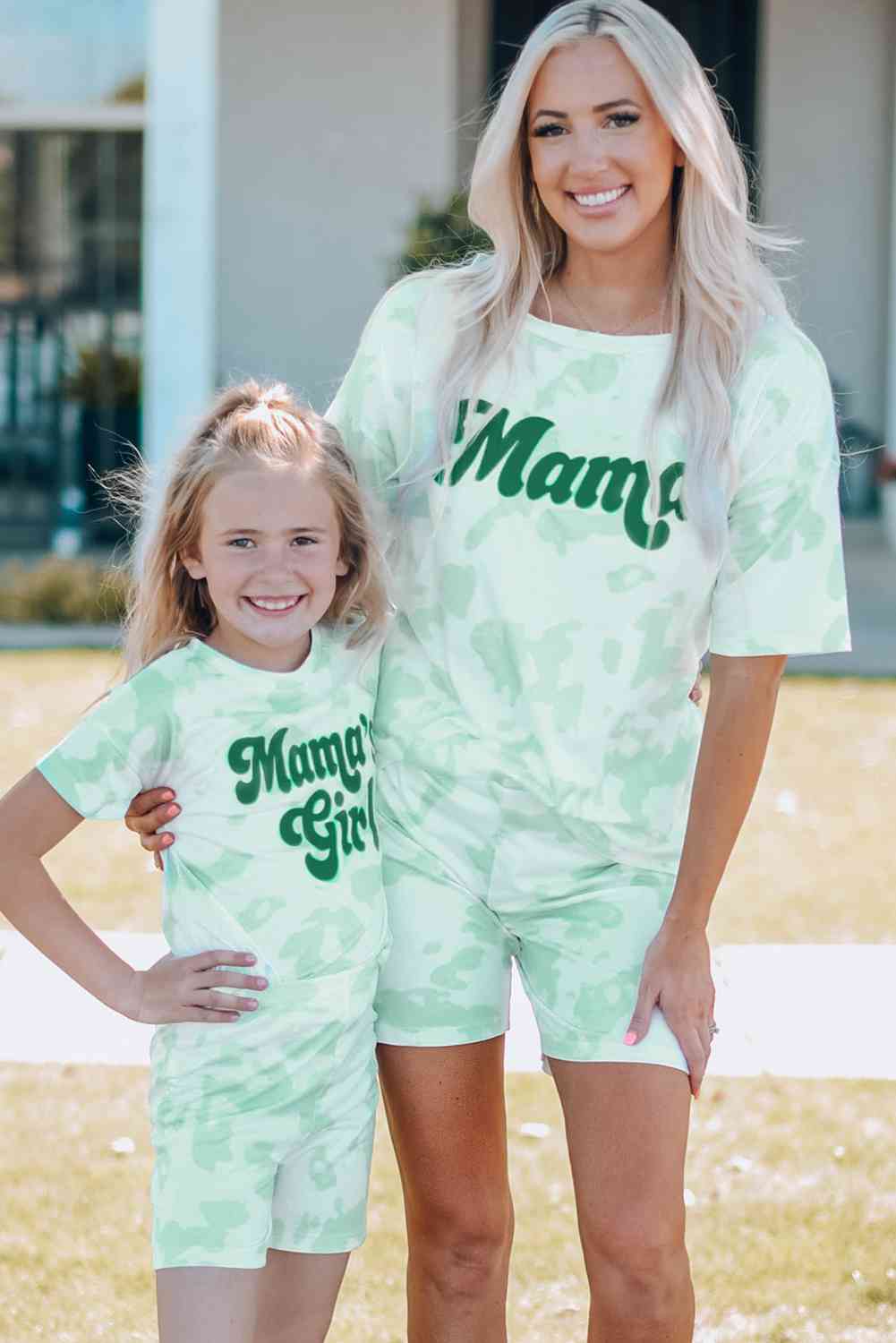 MAMA'S GIRL Tie Dye Lounge Biker Shorts Set