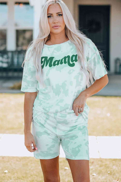 MAMA Tie Dye Lounge Biker Shorts Set