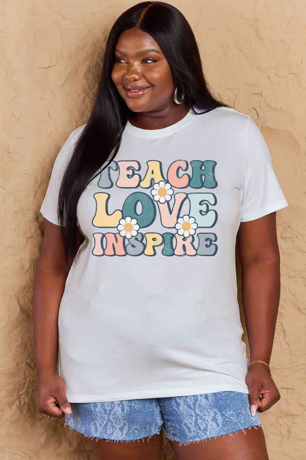 TEACH LOVE INSPIRE Graphic Cotton T-Shirt