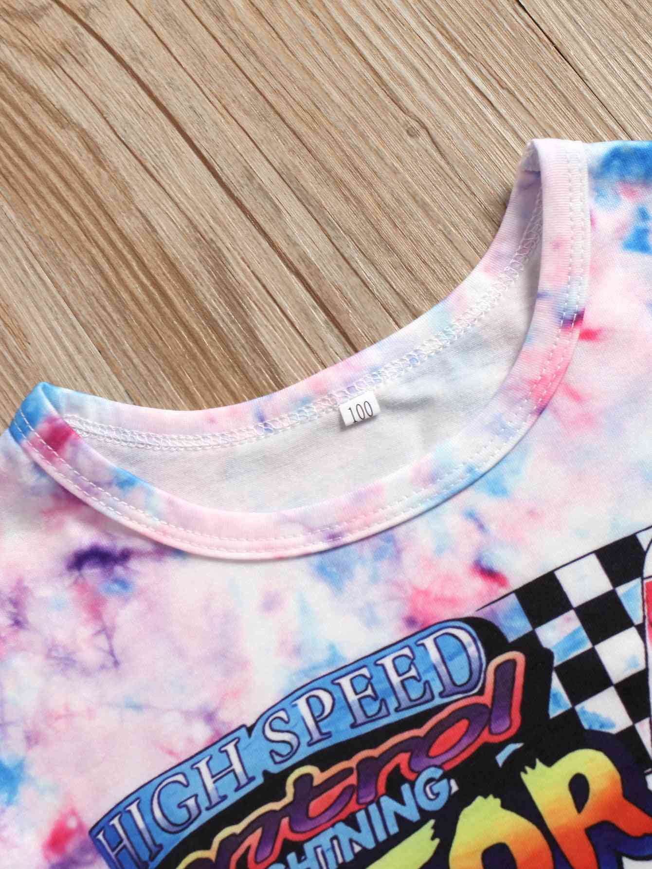 Graphic Tie-Dye Racing Short Sleeve Tee