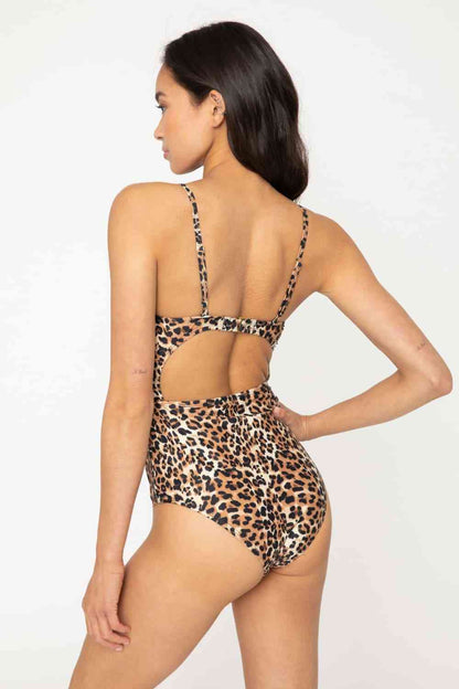 ADULT Matching Mama + Mini Cheetah Cutout One-Piece Swimsuit