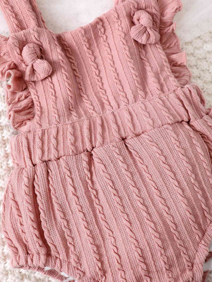 Baby Girl Textured Ruffled Bubble