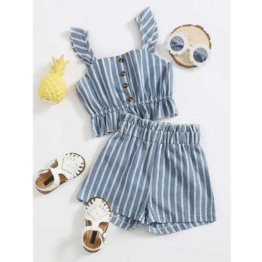 Striped Tank Top / Shorts Set