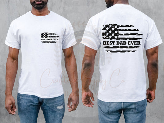 American Flag Best Dad Ever Tee