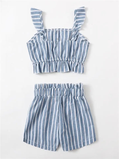 Striped Tank Top / Shorts Set