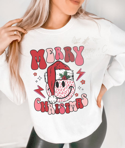 Smiley Merry Christmas Crewneck